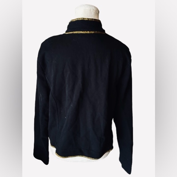 Ralph Lauren Cotton Jacket Buttons Logo Gold Black Extra Large Crop Designer - Picture 4 of 11